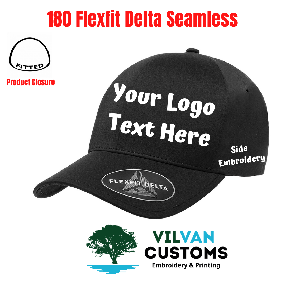 Delta Flexfit Hats, Custom Embroidery VilVan | Customs Seamless 180