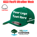 Custom Embroidery, 6533 FlexFit Ultrafiber Mesh Hats