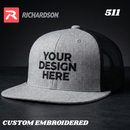 Custom Embroidery, 511 Richardson Blend Flat Bill Trucker Hats
