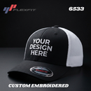 Custom Embroidery, 6533 FlexFit Ultrafiber Mesh Hats