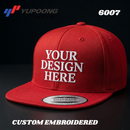 Custom Embroidery, 6007 YP Classics Five-panel Cotton Twill Snapback Flat Bill Hats