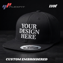 Custom Embroidery, 110F Flexfit Wool Blend Flat Bill Snapback Hats