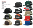 168 Richardson 7 Panel Trucker Hats, Custom Embroidery