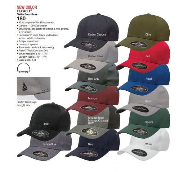 | VilVan 180 Flexfit Customs Seamless Embroidery Delta Custom Hats,