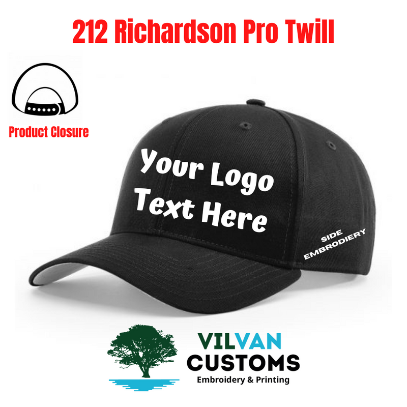 Custom Embroidery, 212 Richardson Pro Twill Hats