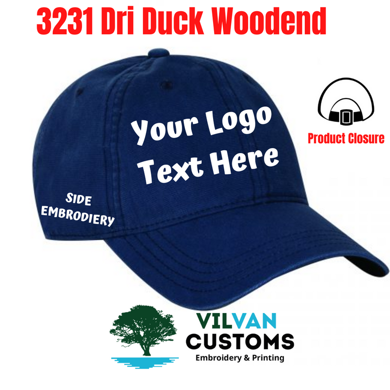 Custom Embroidery, 3231 Dri Duck Woodend Hats