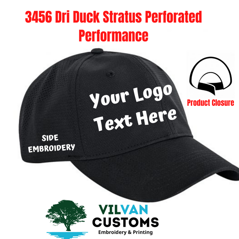 3456 Dri Duck Stratus Perforated Performance, Custom Embroidery