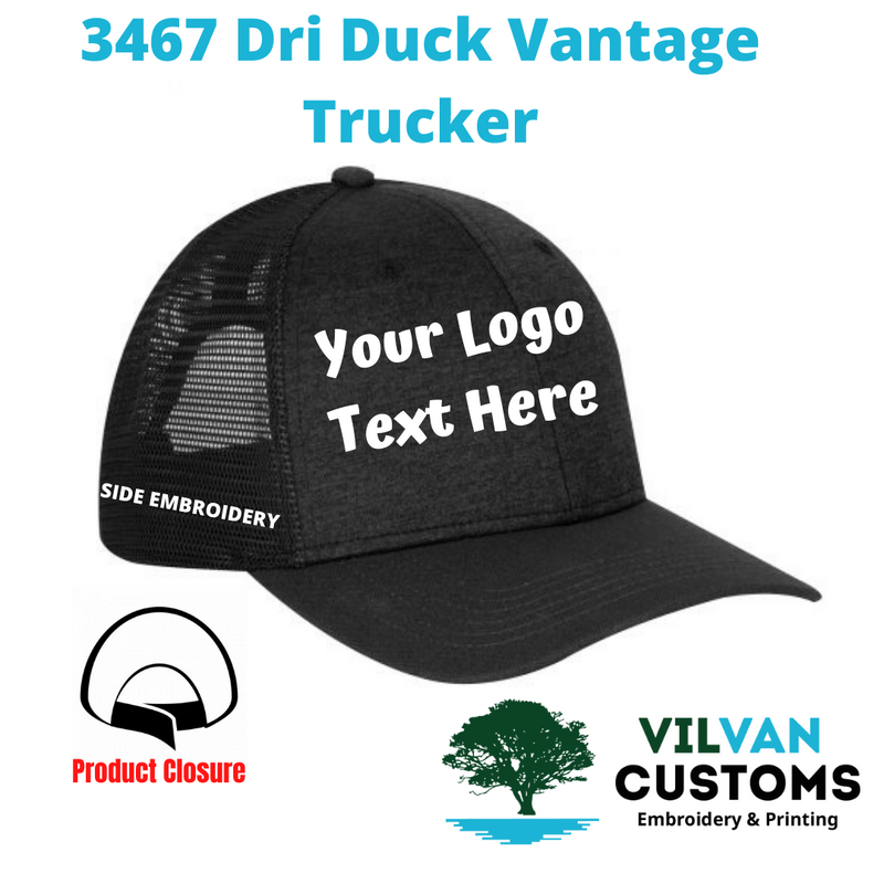 3467 Dri Duck Vantage Trucker, Custom Embroidery