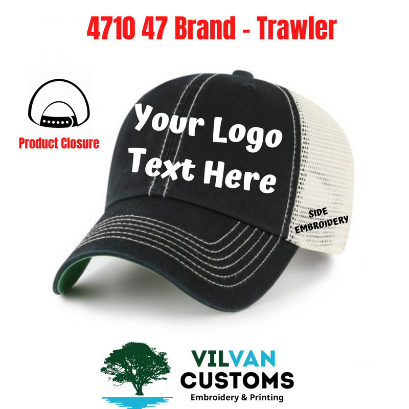 Custom Embroidery 4710 47 Brand Trawler Hats VilVan Customs