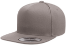 Custom Embroidery, 6007 YP Classics Five-panel Cotton Twill Snapback Flat Bill Hats