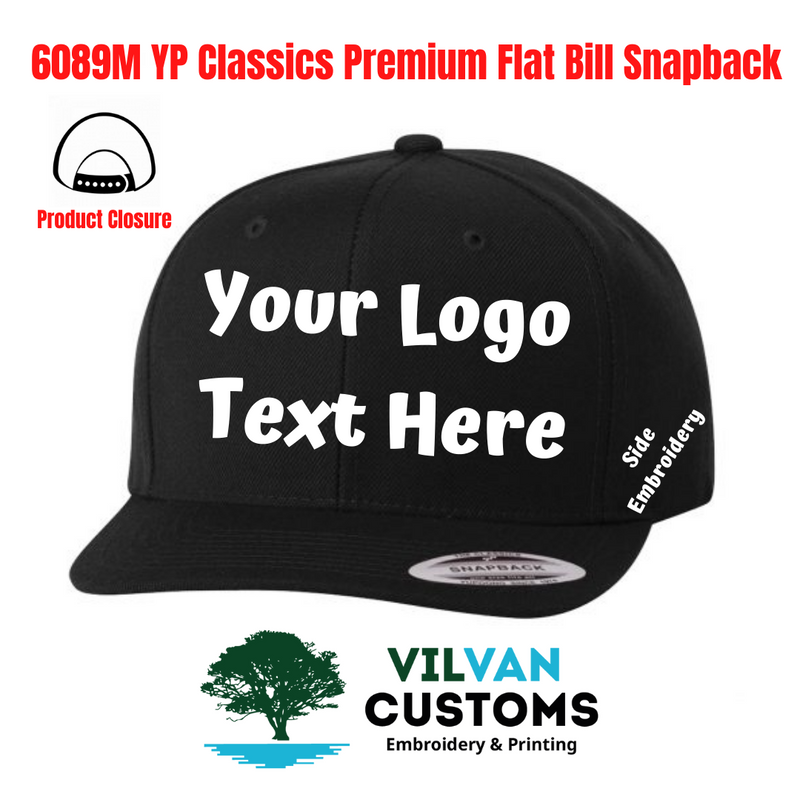 Classic Flat Bill Visor Blank Snapback Hat Cap with Adjustable Snaps