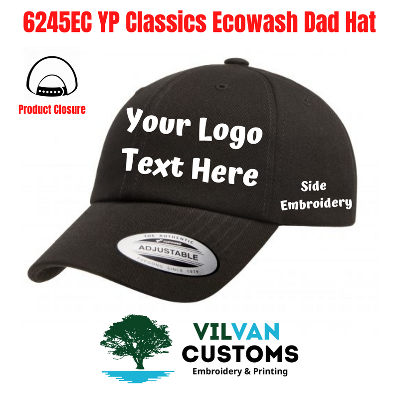 Custom Embroidery, 6245EC YP Classics Ecowash Dad Hats