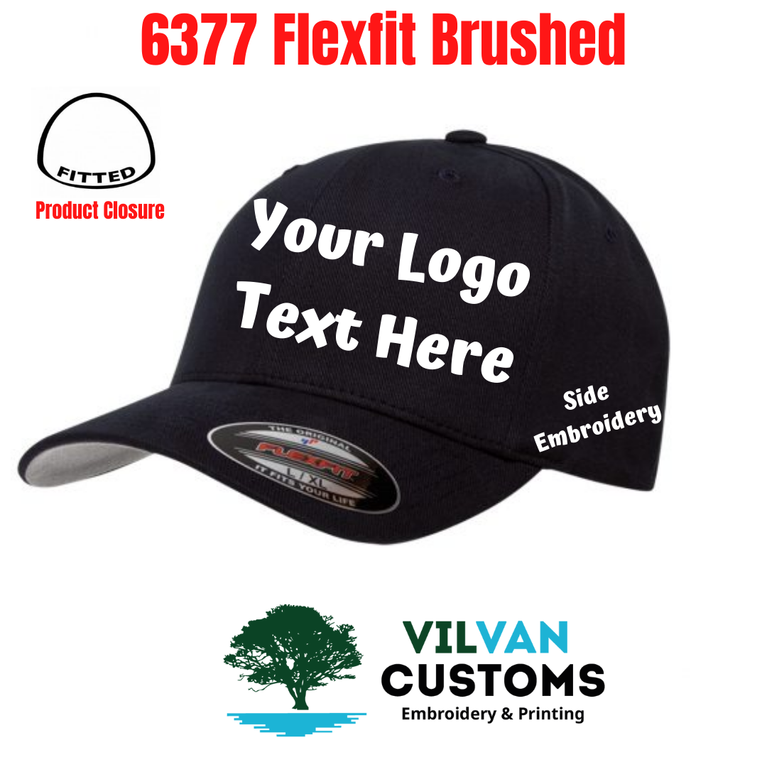 Embroidery,6377 Flexfit Custom Customs Hats Brushed | VilVan