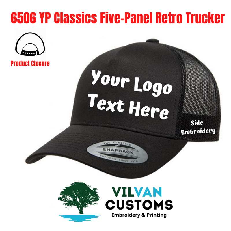 Custom Embroidery, 6506 YP Classics Retro Trucker Hats