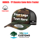 Custom Embroidery, 6606CA – YP Classics Camo Retro Trucker Hats