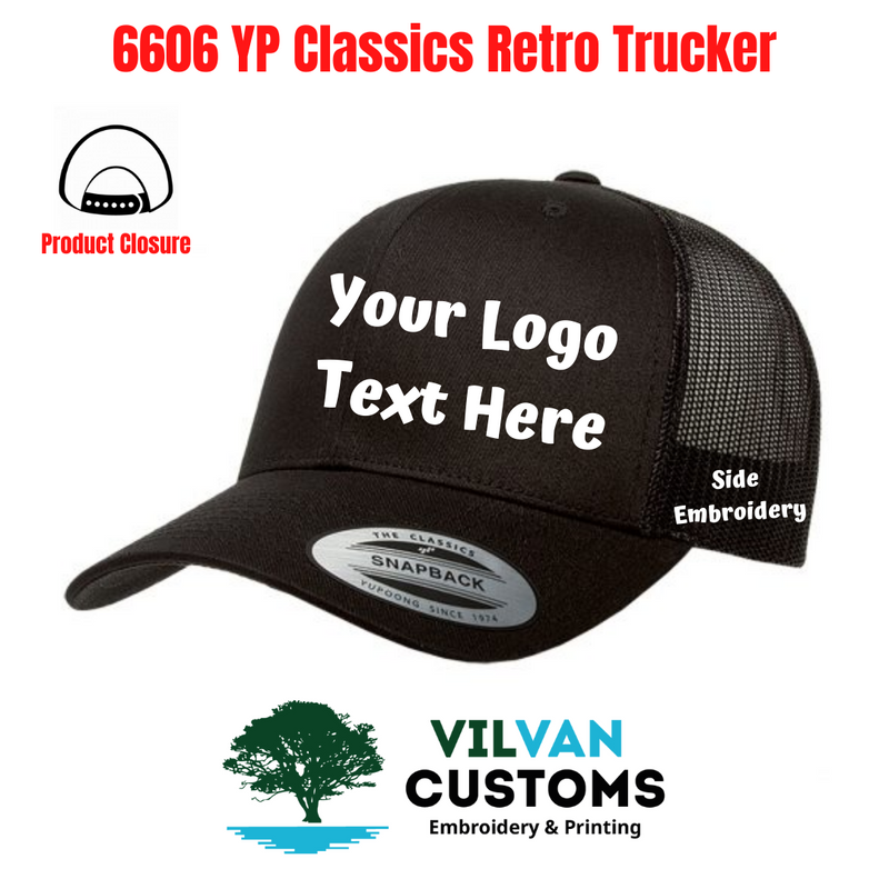 Custom Embroidery, 6606 YP Classics Retro Trucker Hats