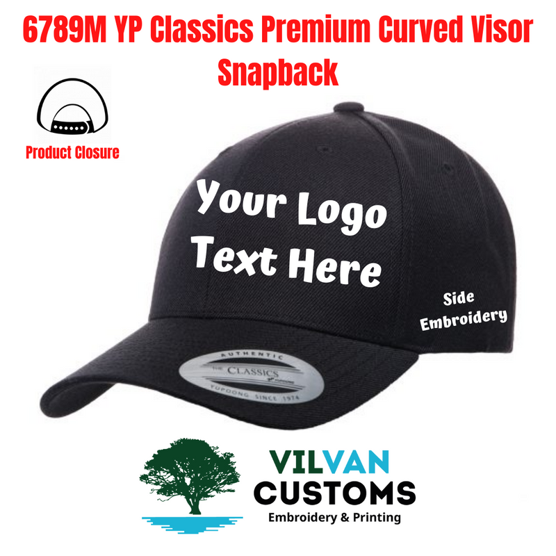 Custom Embroidery 6789M YP Classics Premium Curved Visor Snapback