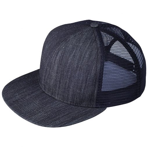Custom Embroidery, 6997B Mega Cap Six-panel Flat Bill Trucker Hats