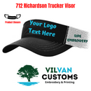712 Richardson Trucker Visor, Customized Embroidered Caps, Adjustable Snapback