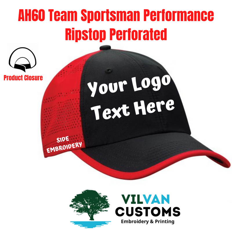 AH60 Team Sportsman Performance Ripstop Perforated, Custom Embroidery