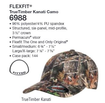 Custom Embroidery, 6988 Flexfit True Timber Kanati Camo Hats