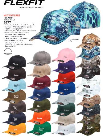 Custom Embroidery, 6277 Flexfit Multicam Cotton Blend Hats