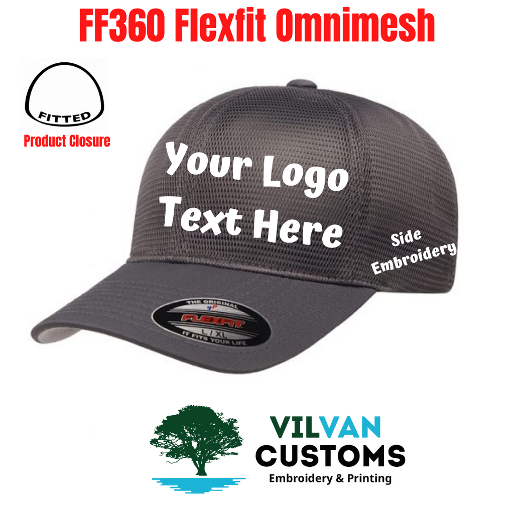 FF360 Hats Flexfit VilVan Embroidery, Customs Omnimesh Custom |