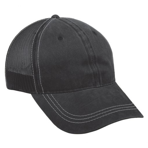 Custom Embroidery, HPD610M Outdoor Cap Weathered Cotton Mesh Back Hats