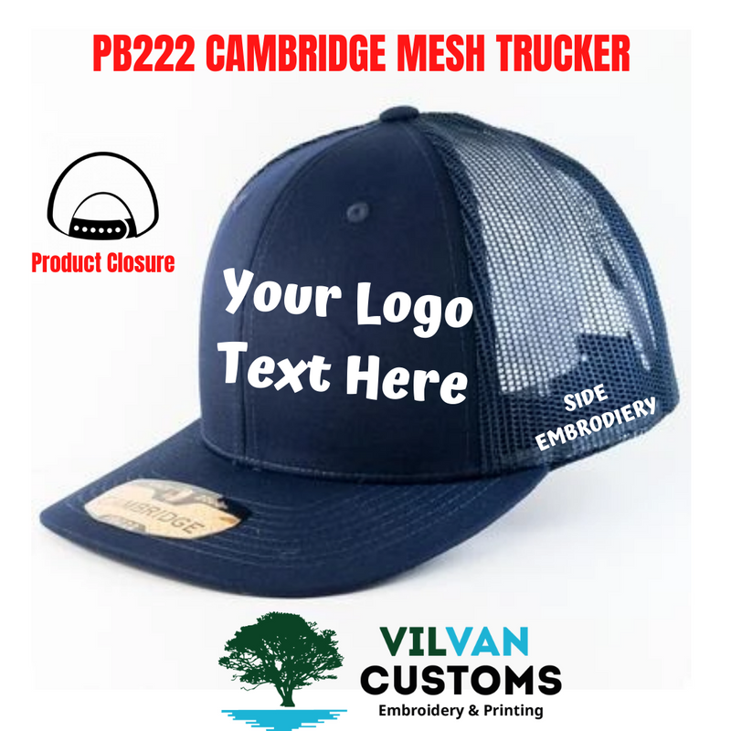Custom Embroidery,  PB222 CAMBRIDGE MESH TRUCKER CAP PART 2