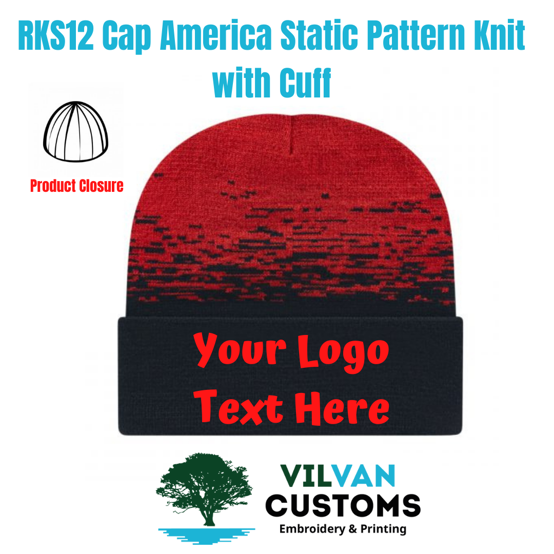 RKP12 In Stock USA Made Plaid Knit Cap with Cuff