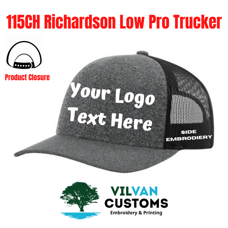 Custom Embroidery, 115CH Richardson Low Pro Trucker Hats