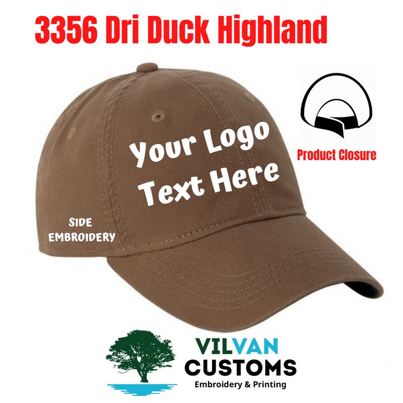 3356 Dri Duck Highland, Custom Embroidery