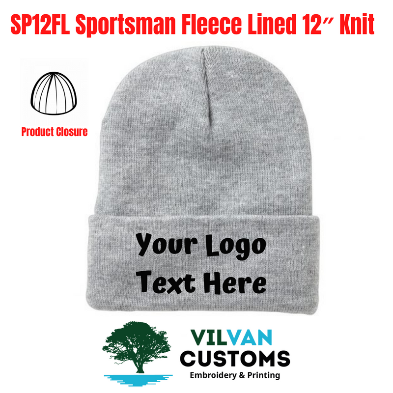 SP12FL Sportsman Fleece Lined 12″ Knit, Custom Embroidery