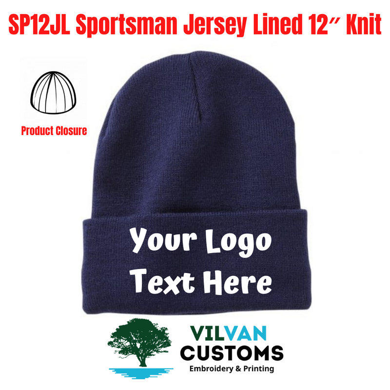 SP12JL Sportsman Jersey Lined 12″ Knit, Custom Embroidery