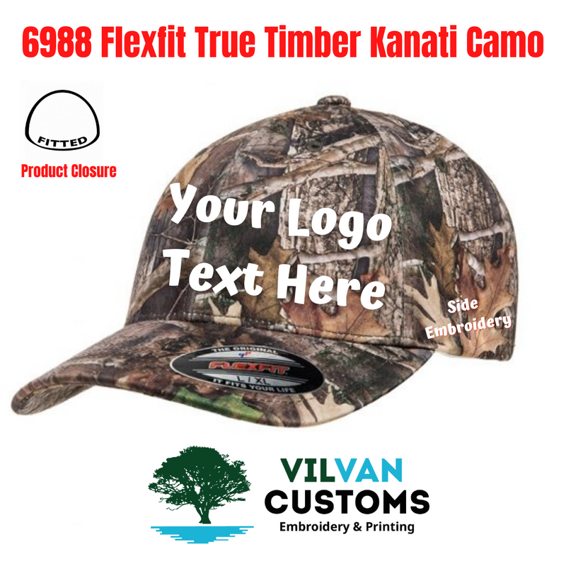 Custom Embroidery, 6988 Flexfit True Timber Kanati Camo Hats