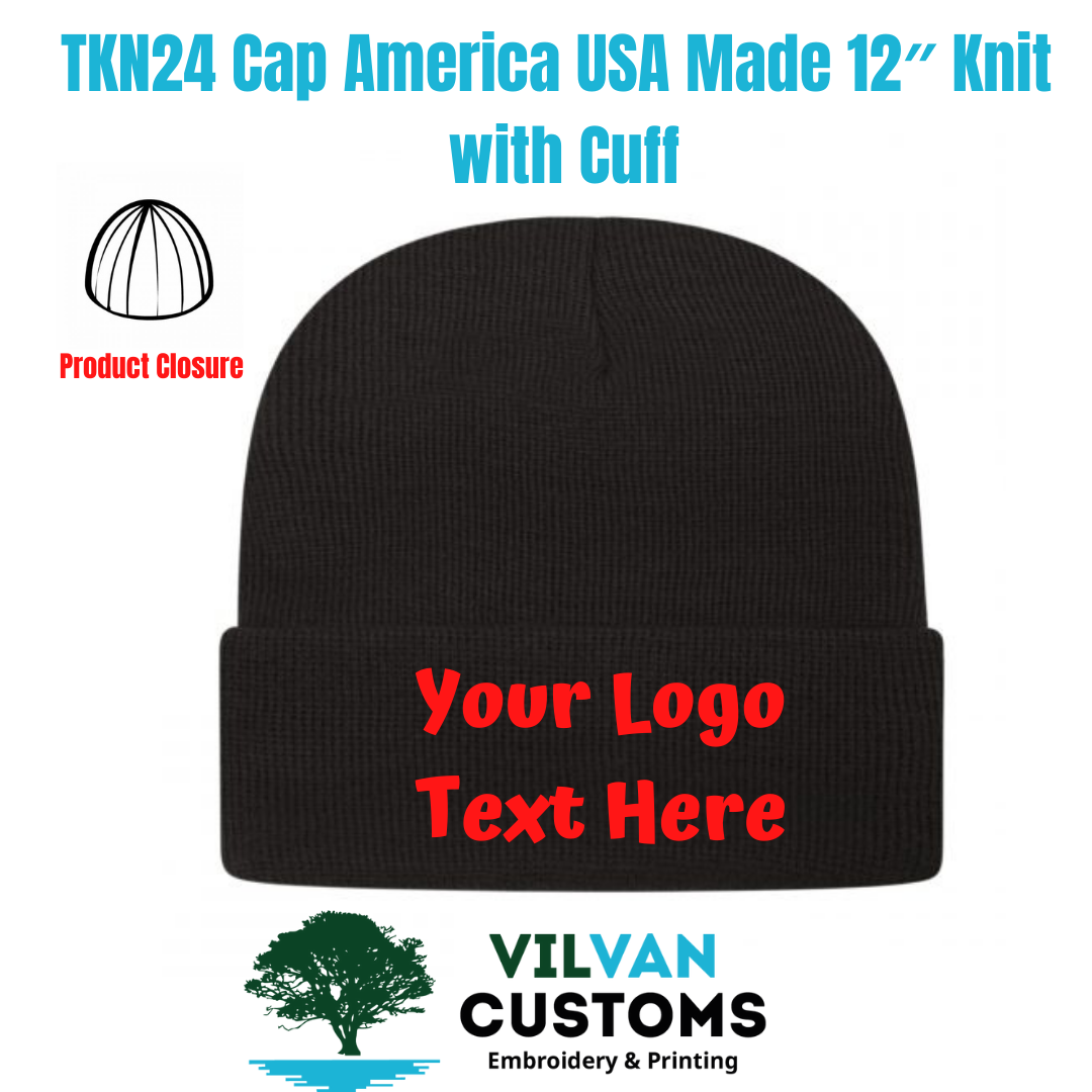 RKP12 In Stock USA Made Plaid Knit Cap with Cuff