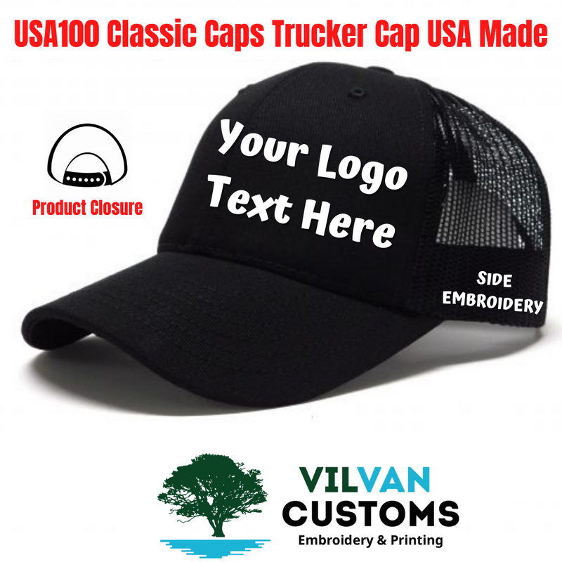 USA100 Classic Caps Dad Hat USA Made, Custom Embroidery