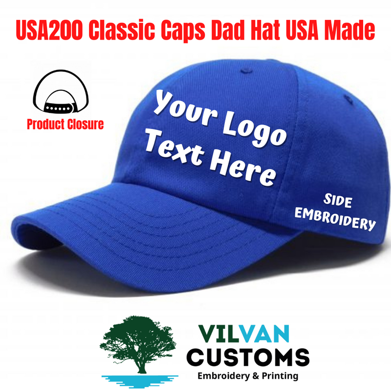 USA200 Classic Caps Trucker Cap USA Made, Custom Embroidery