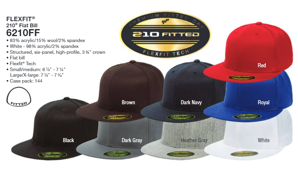 Flexfit Flat Embroidery, | 6210FF Customs Bill Custom VilVan Hat