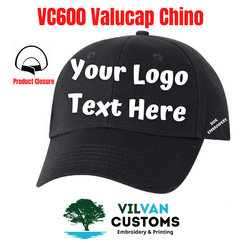 VC600 Valucap Chino, Custom Embroidery
