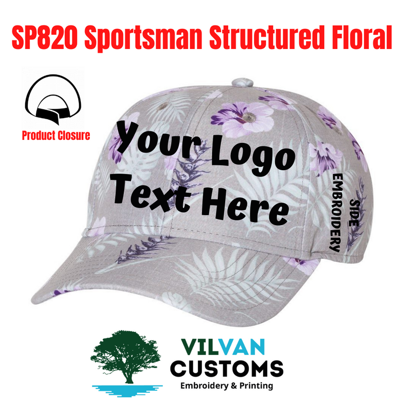 SP820 Sportsman Structured Floral, Custom Embroidery