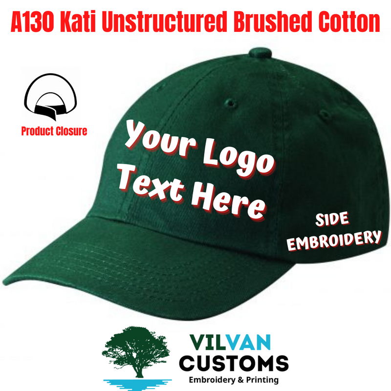 A130 Kati Unstructured Brushed Cotton, Custom Embroidery