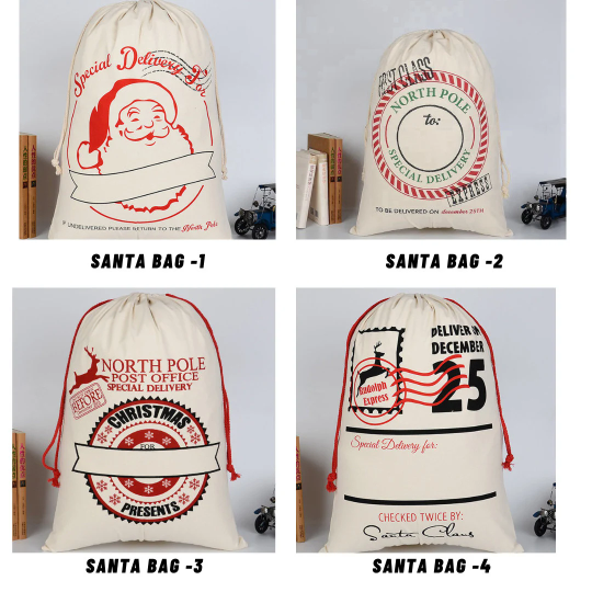 Embroidery Name, New Christmas Gift Bag, Customized Canvas Christmas Santa Bag Large, Santa Sacks Gift Bags For Christmas Decoration