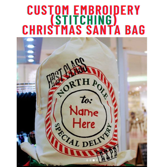 Embroidery Name, New Christmas Gift Bag, Customized Canvas Christmas Santa Bag Large, Santa Sacks Gift Bags For Christmas Decoration