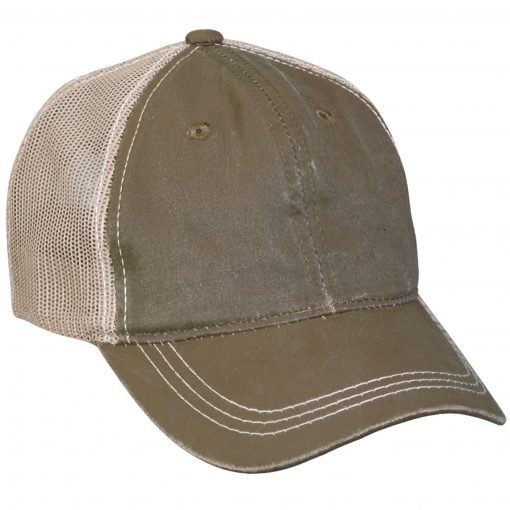 Custom Embroidery, HPD610M Outdoor Cap Weathered Cotton Mesh Back Hats