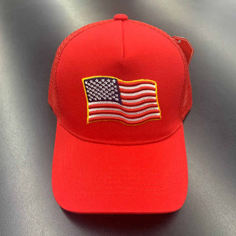 USA Flag United States Hat US Hat American Trucker USA Mesh Snapback Cap