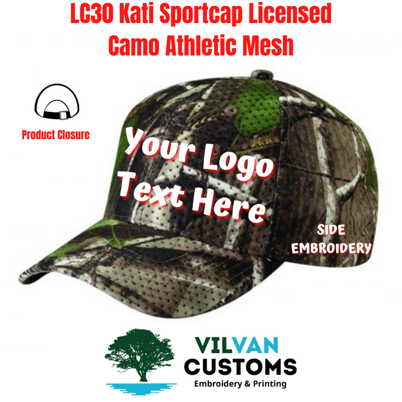LC30 Kati Sportcap Licensed Camo Athletic Mesh, Custom Embroidery